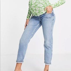 River Island Carrie high rise comfort stretch overbump Maternity mom jeans sz 10